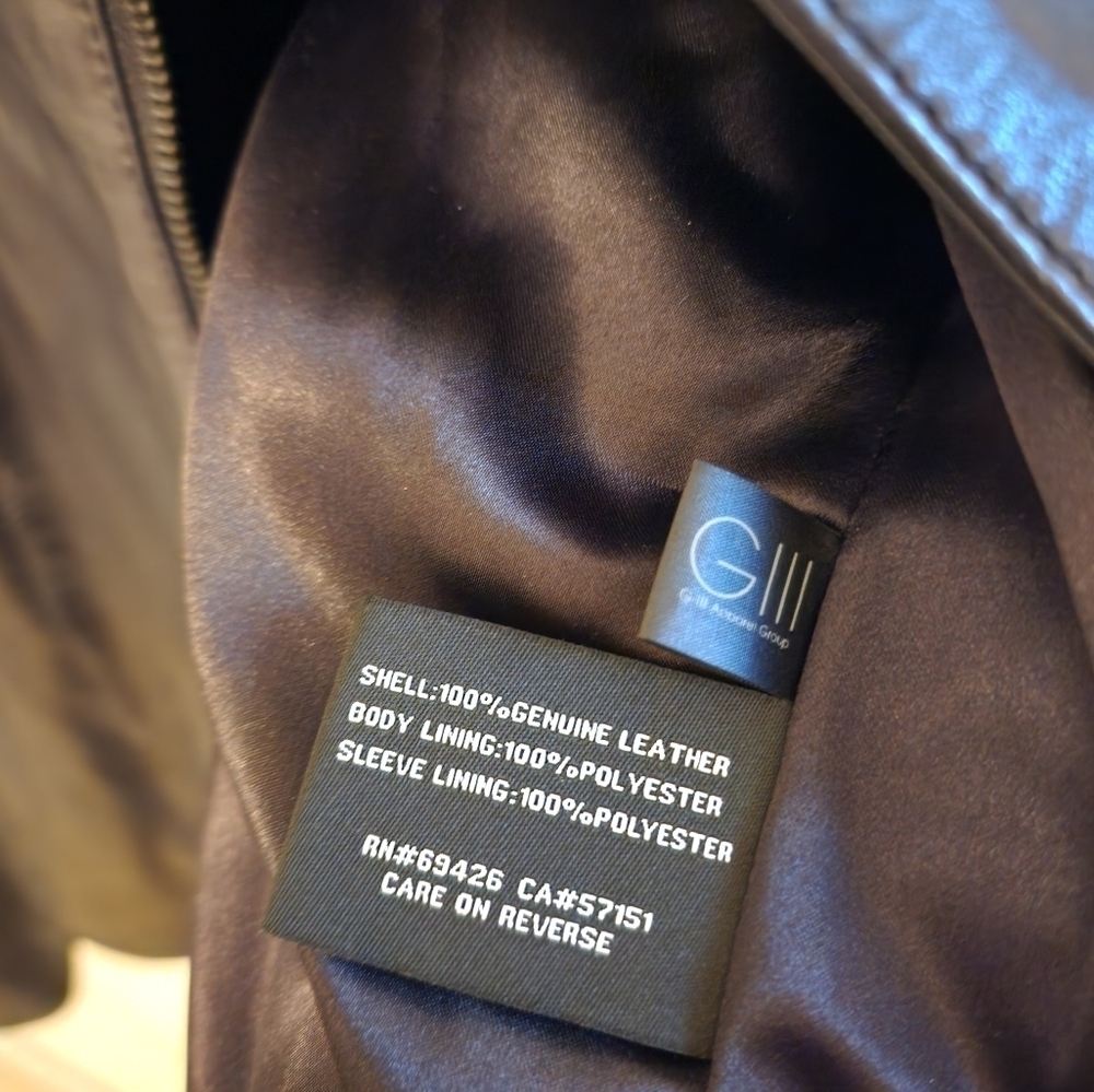 Black Rivet 100% Genuine Leather Jacket Large - Picture 7 of 7